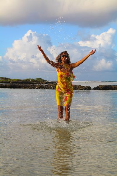 women with splash of water