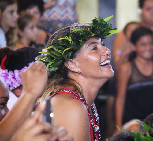 teacher with wreath