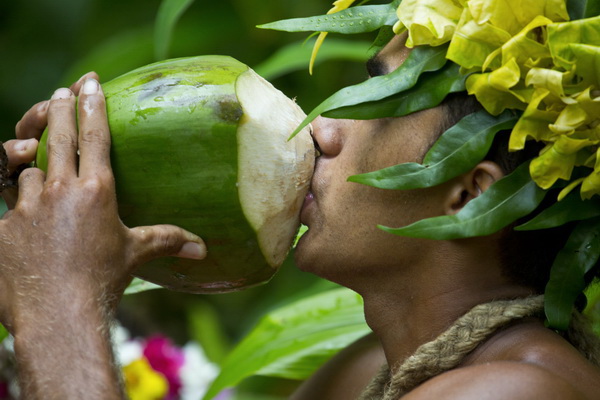 Drinking coconut