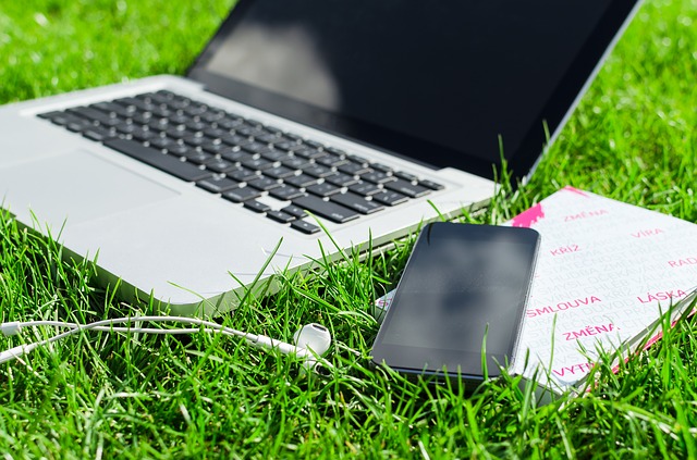 Computer laying on the ground